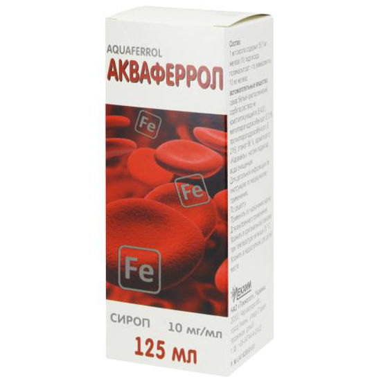 Акваферрол сироп 10 мг/мл банка 125 мл №1.